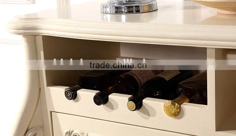 New design neoclassic solid wood chrysanthemum carving two doors sideboard