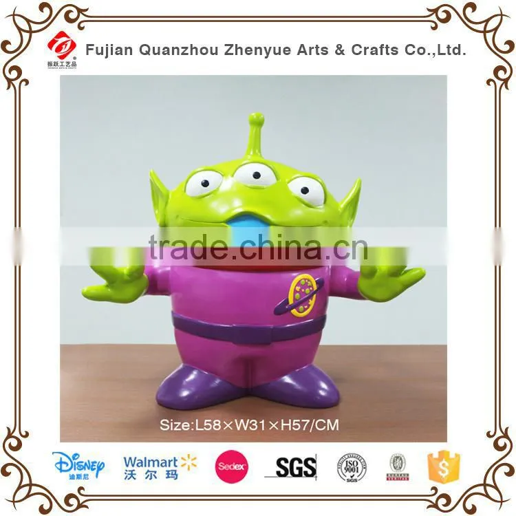 2015 Customized resin alien cartoon statue for garden decor