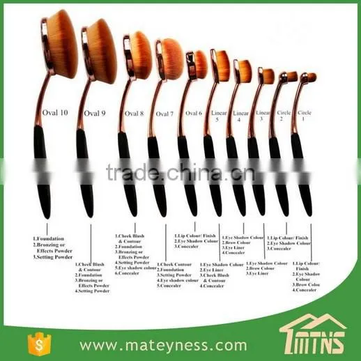 Toothbrush Shaped Oval Makeup Brush Set