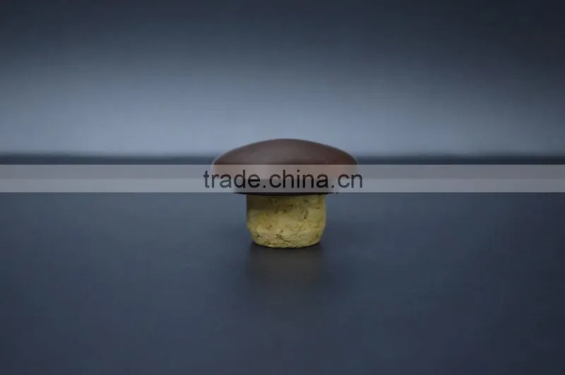 Plastic cap with wooden cork for glass bottle custom design stopper