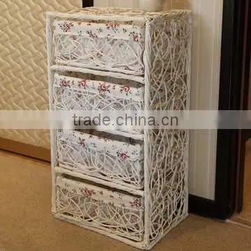 handmade neat with 4 tiers drawers white wicker drawer bathroom cabinet wicker cabinet