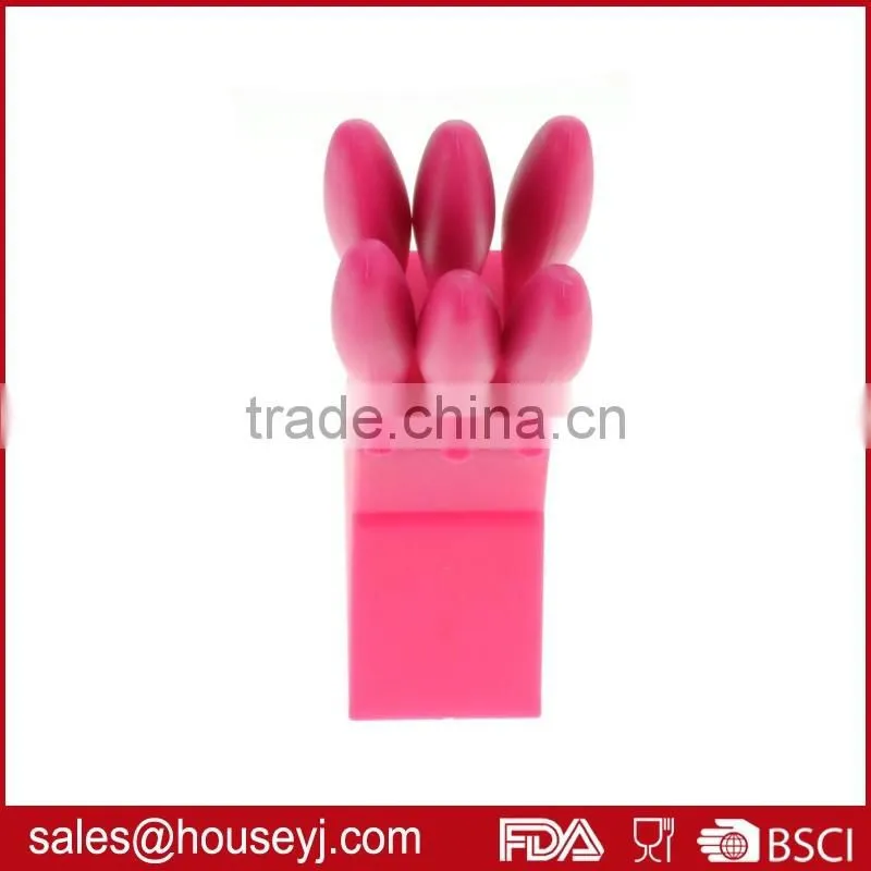 6 pcs stainless steel steak knife set with knife block
