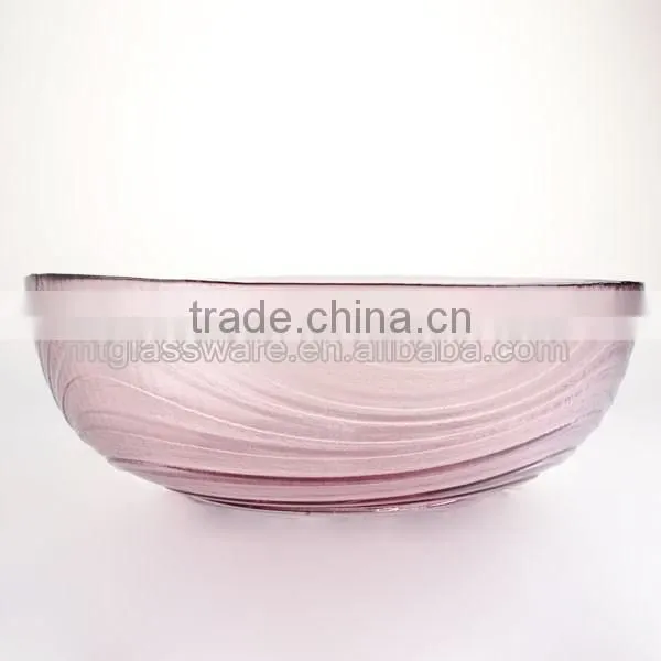 reusable colorful glass salad bowl shallow fruit bowl