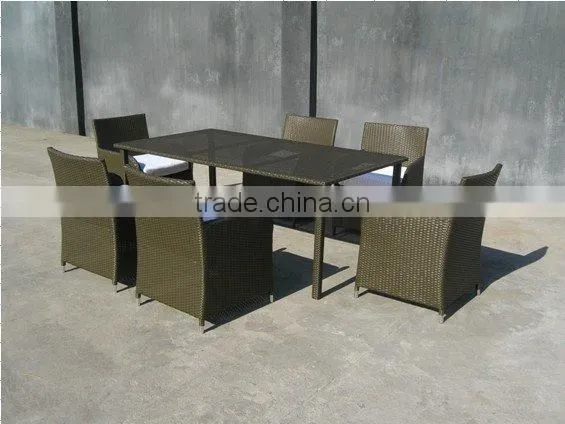 rattan garden furniture table and chair 6 seats