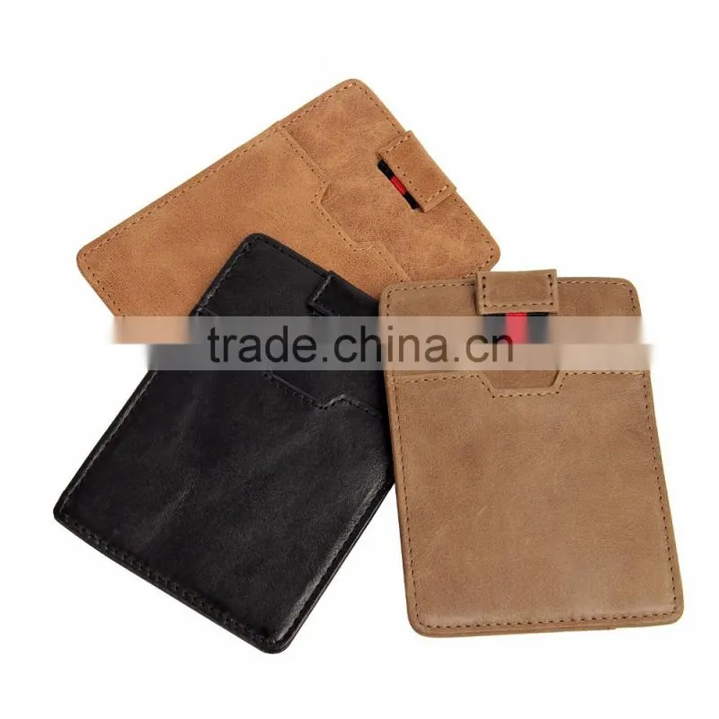 leather RFID card package slim real pickup cover card credit magnetic scanning