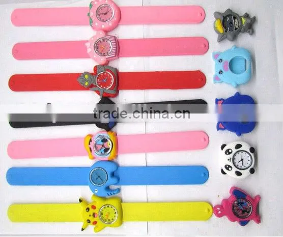 Lovely silicone child watch/hot sell/high-quality and promotinal silicone children slap watch