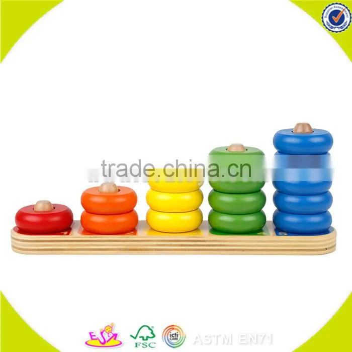 wholesale cheap colorful wooden building blocks toy top sale wooden wooden building blocks game bring fun W13D048