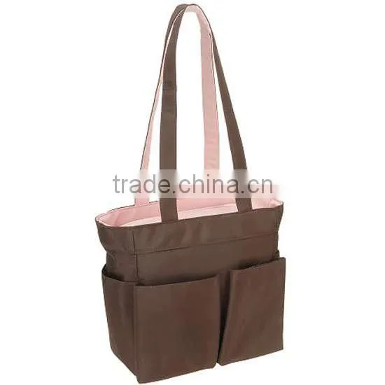 Brown Microfiber Diaper Handbag for Mommy