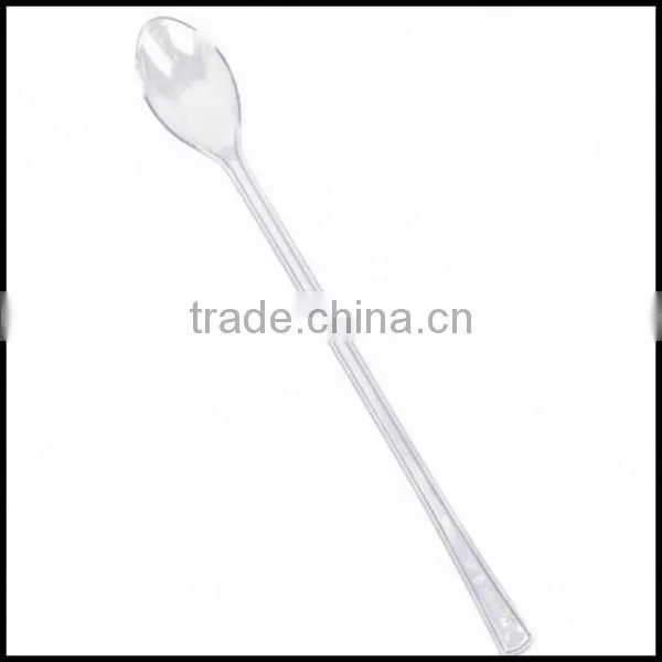 Barware Party Summer Celebration Clear Plastic Long Cocktail Spoons PS,custom plastic spoons manfuacturer