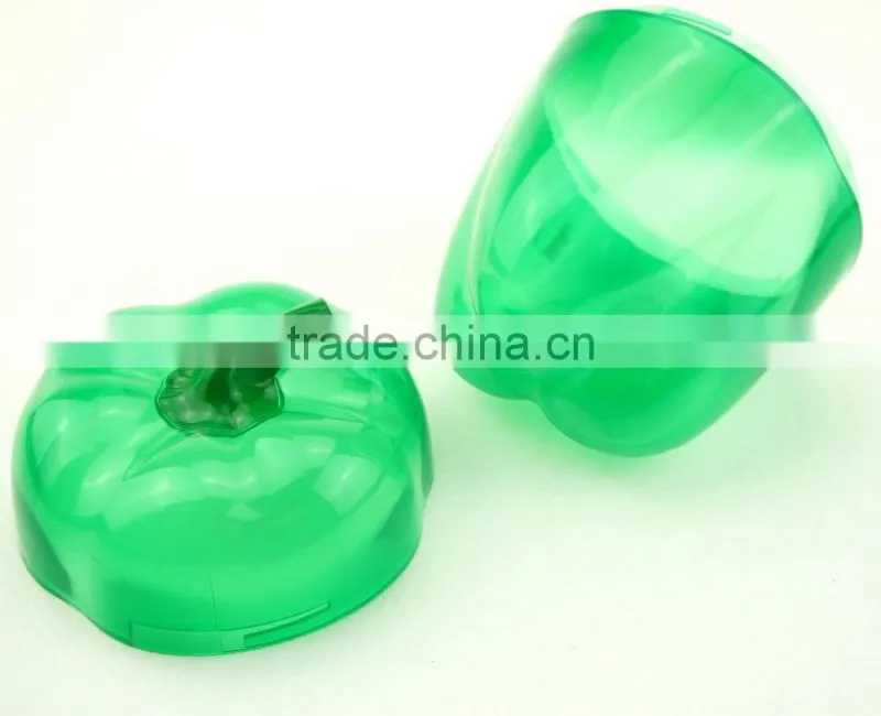 41055 green pepper Shaped Plastic Saver/Storage Box/Storage Container with FDA/LFGB