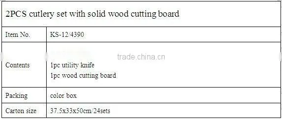 2PC cutlery set with solid wood cutting board