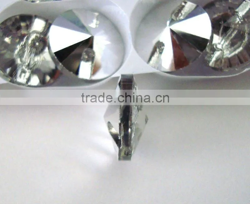 Crystal glass garment button rivoli bicone bead