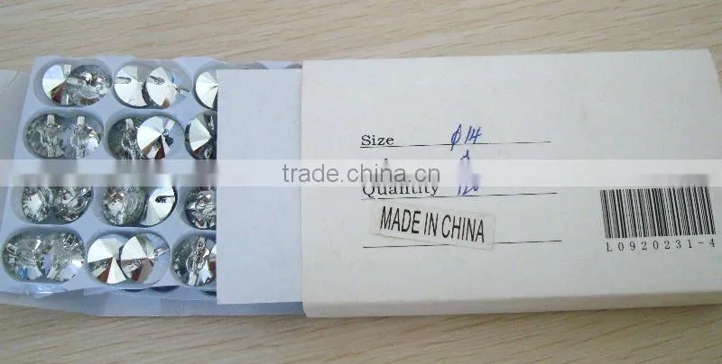 Crystal glass garment button rivoli bicone bead