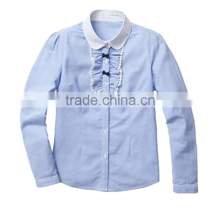 School Girls Cotton Long Sleeve Shirt High School Apparel