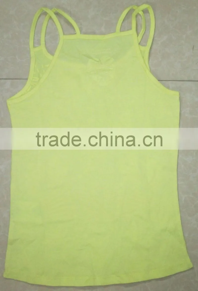 2017 summer and spring hot sale Girl's cami burnout spaghetti strap top