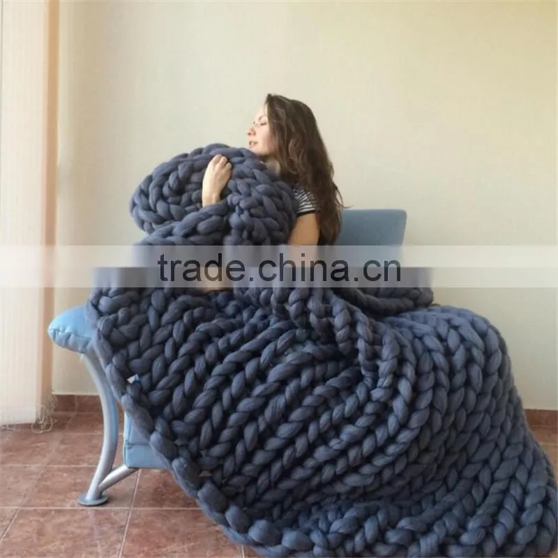 Fashion simplicity style Woolen blanket Super soft coarse wool air-conditioning blanket for Sofa nap blanket