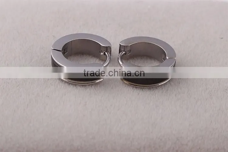 Hot sale stainless steel black hoop earrings for girl