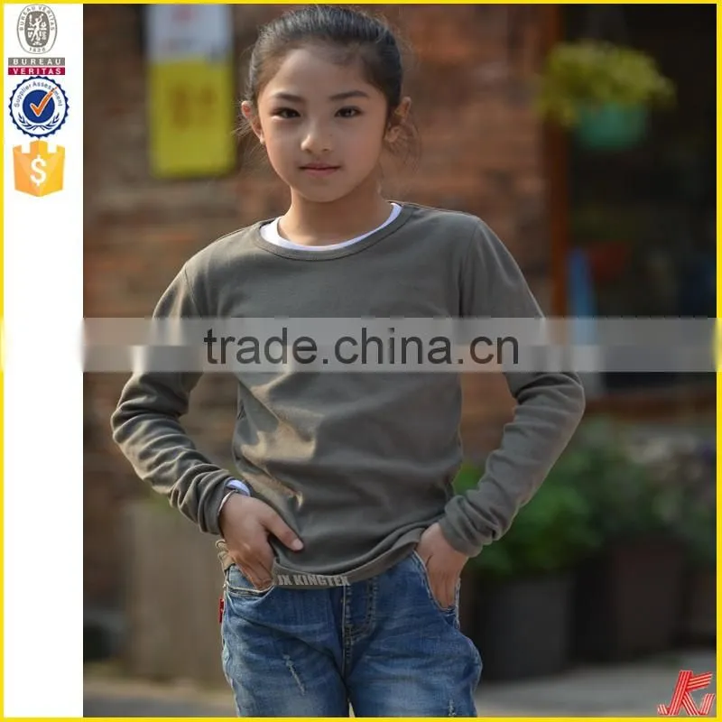 yarn dyed new style cotton girls blank t shirt softextile