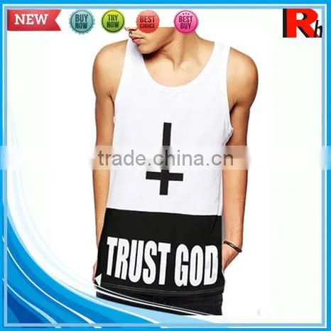 Alibaba china cheap sports bodybuilding screen printed wholesale tanktop gym men