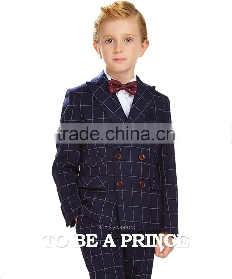 ELPA plaid kids fashion clothes fancy 3 pieces woolen kids boy suit