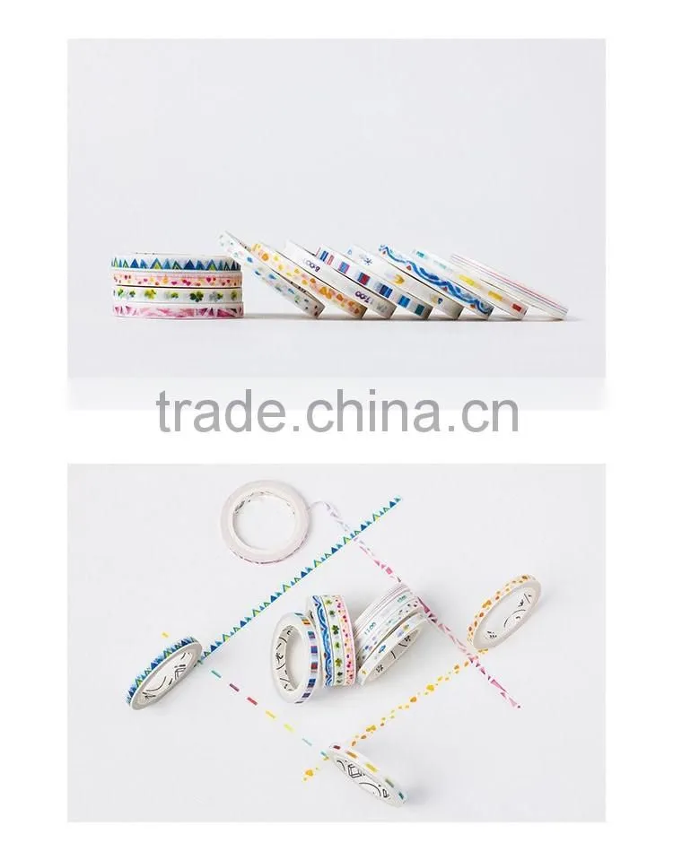 5mm*8m decoration washi paper customized adhesive paper planner accessories