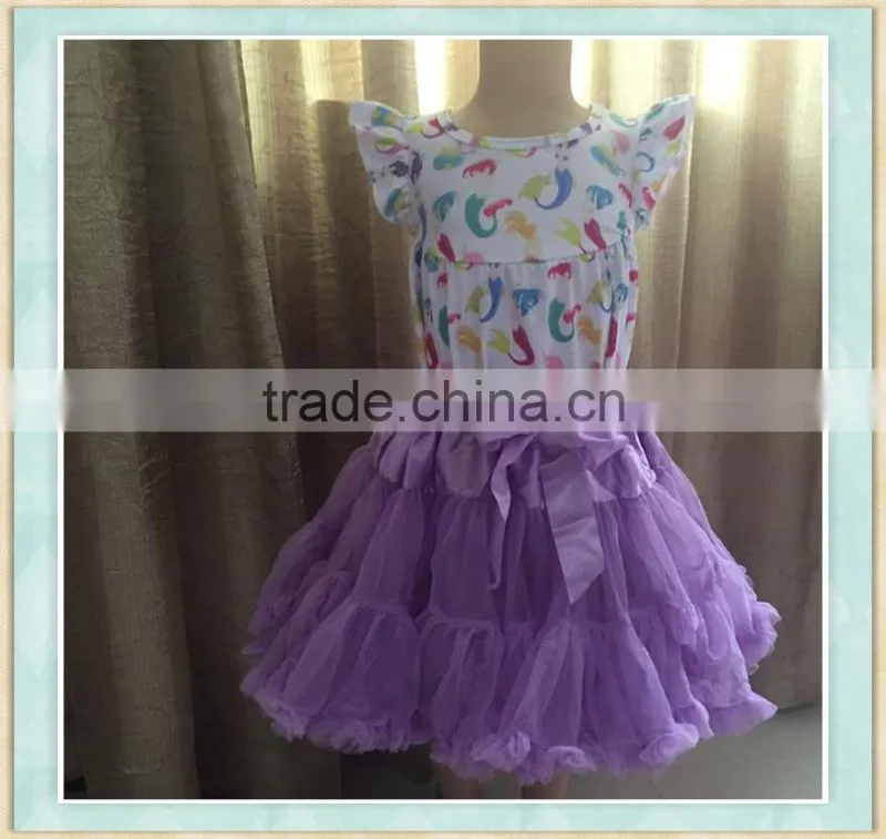 Stock Sell style girl wholesale Chiffon Fluffy Tutu Pettiskirt/kids mini dance tutu girls casual white skirt