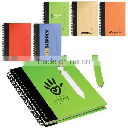 Spiral Eco notebook with Kraft Die-cut Pen 70grams 70sheets 18*13cm