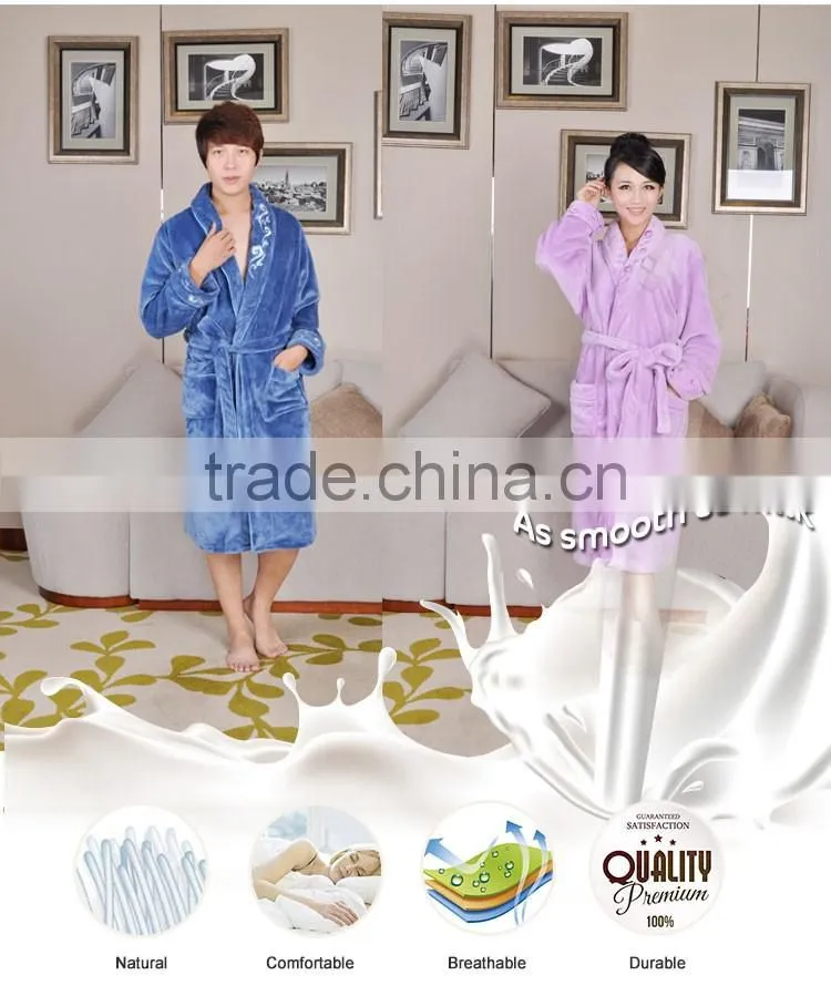 Anti-Pilling Flannel Long Sleeve 100% Polyester Robe
