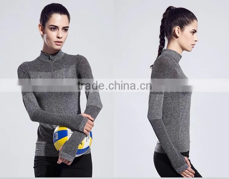 Women's Sweatshirts Half-Zip Quarter Long-Sleeve Yoga Running Pullover Jacket