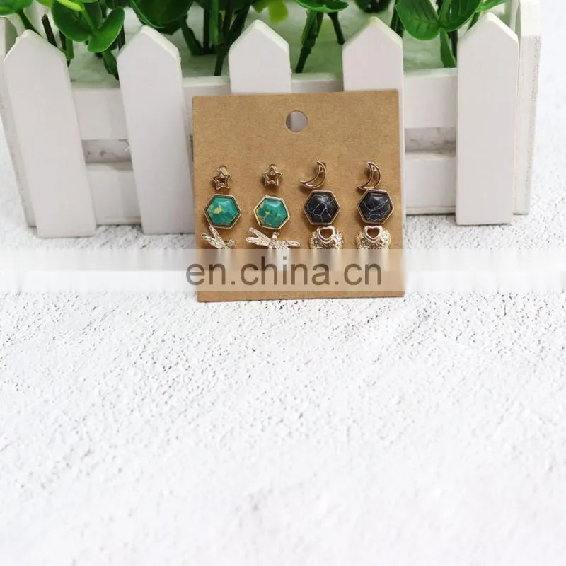 Moon and Star Earring Set