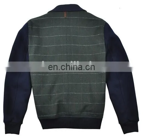fashion plain woolen classic varsity jacket men