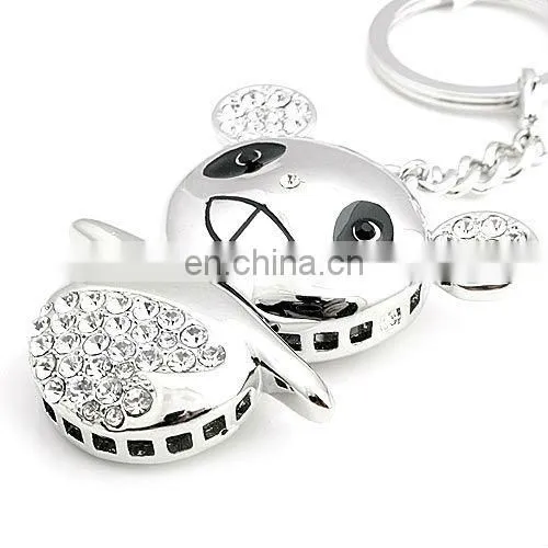The point of full of diamond silver gold usb key ring