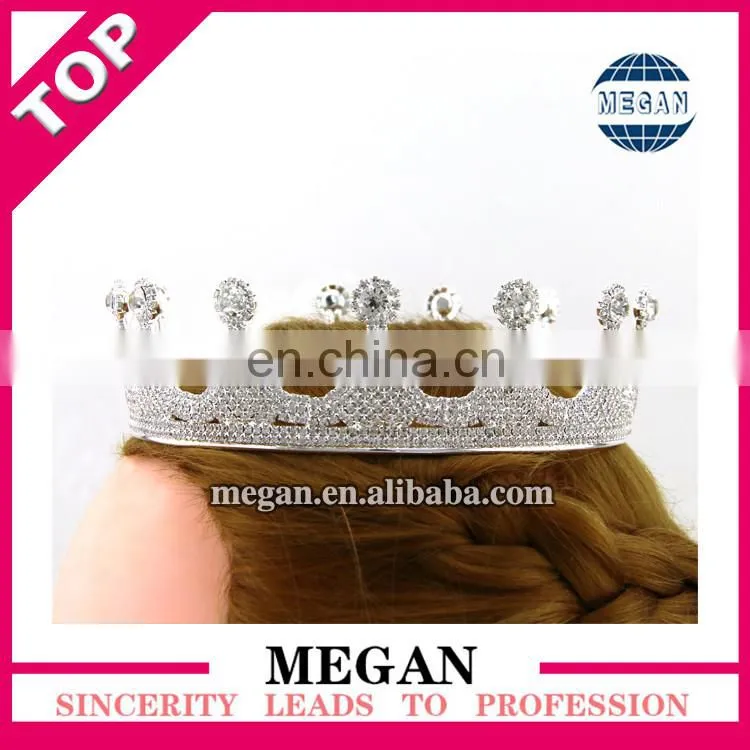 Bridal wedding prom princess rhinestone crystal circle crown Manufacturers