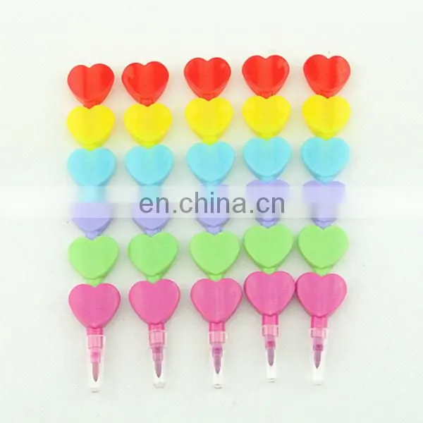 stacking crayon 5 colors star shaped stacker crayon without printing