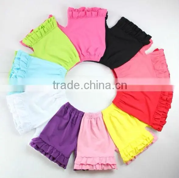 Two tier ruffled shorts for little girls, little girls shorts, girls capri pants, girls ruffled capris, little girls summer shor