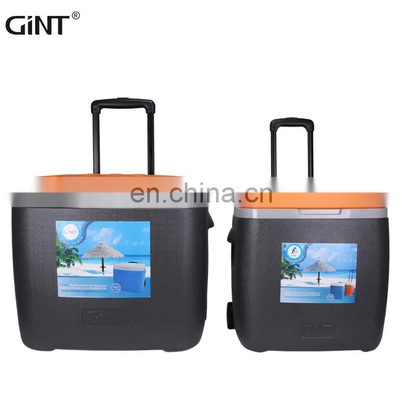 portable modern camping trolley hiking portable beer plastic vaccine cooler drinks camping cooler box with wheels