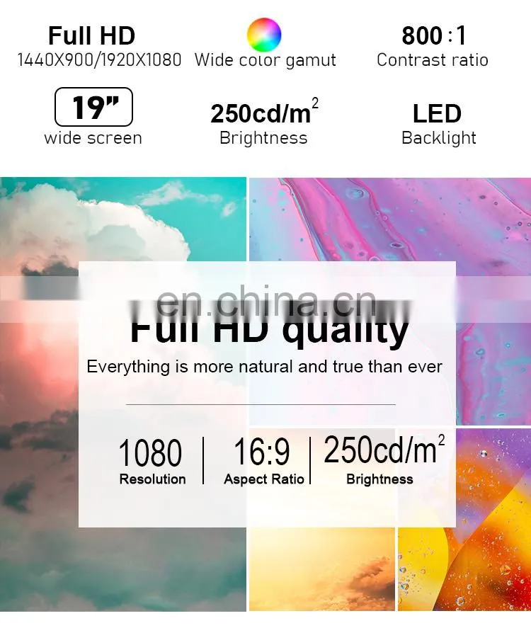 dust proof wide screen computer display capacitive 19 inch lcd touch screen monitor