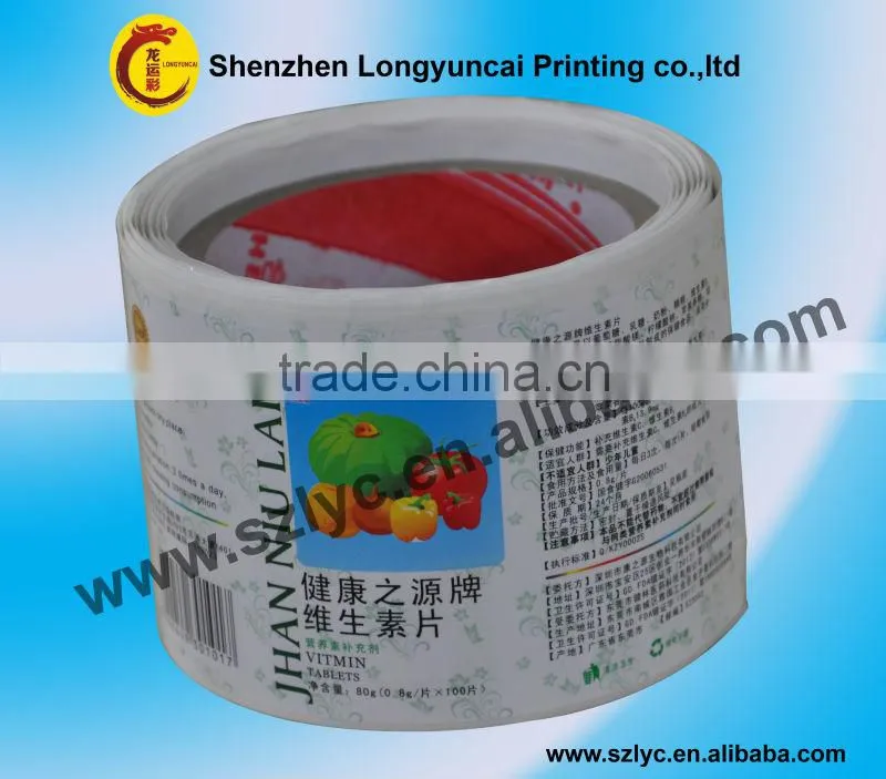 Competitive price self adhesive health food labels