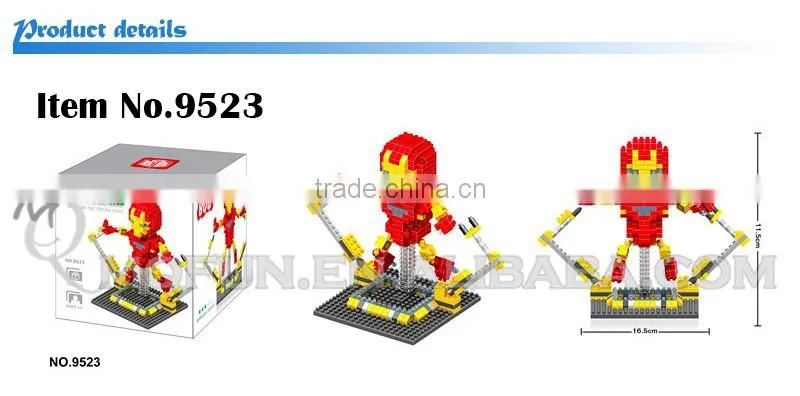 Mini Qute BOB 10 styles kawaii 3D avenger super hero plastic kids figures diamond building blocks brick model educational toy