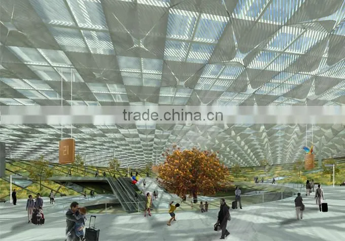 Good appearance low cost steel frame atrium roof