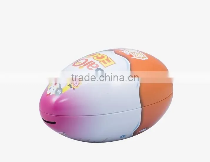 egg-shape custom made kid gift metal tin piggy bank