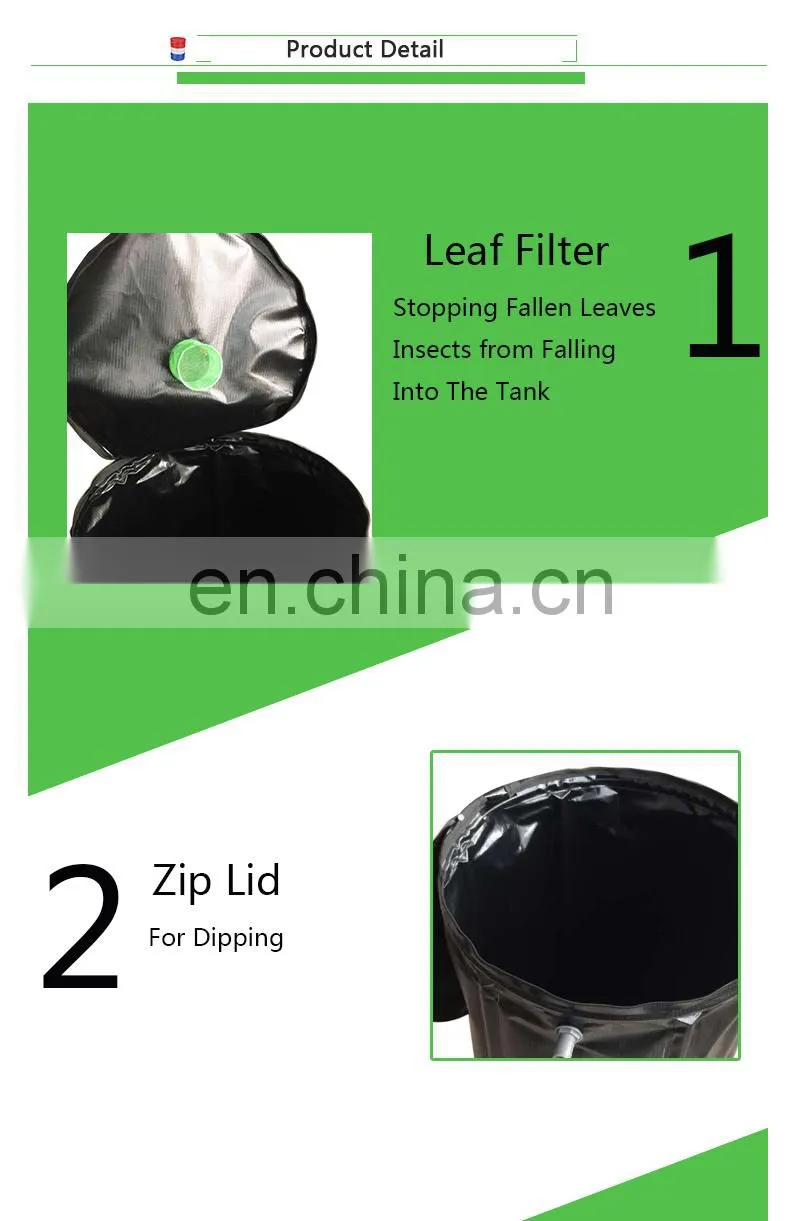 Irrigation system foldable collapsible 100 liter 500 liter pvc fabric rainwater barrel for rain