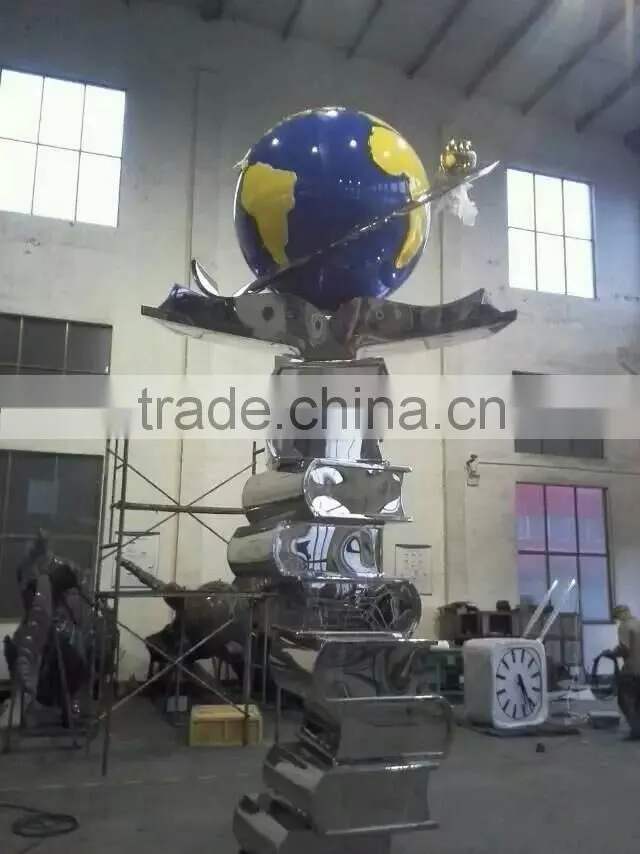 Large Modern Abstract Arts Stainless steel Animal Dophin Sculpture for Garden decoration