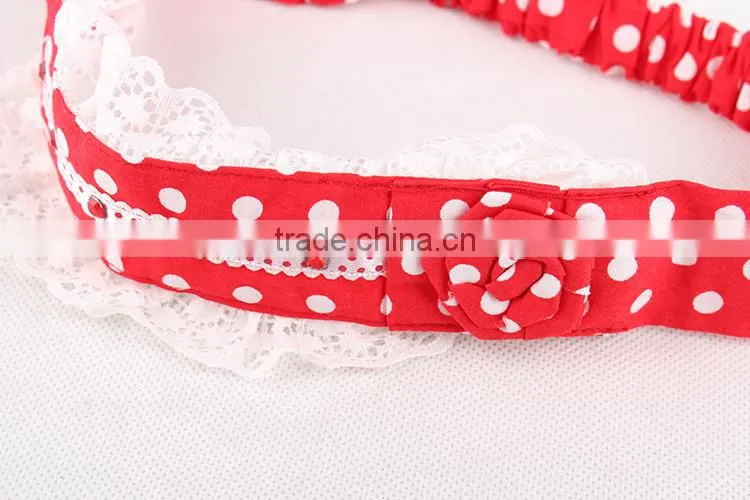 2015 Girl Hair Bands Baby Girl Lace Elastic Headband With Diamante