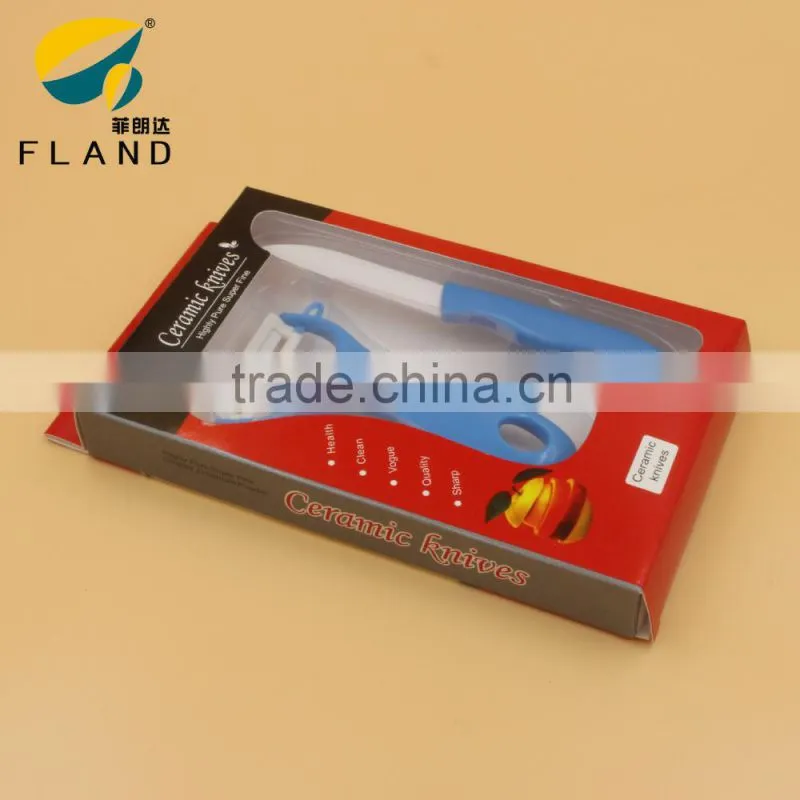 Good quality colorful 2pcs set knife and peeler set/ceramic knife set