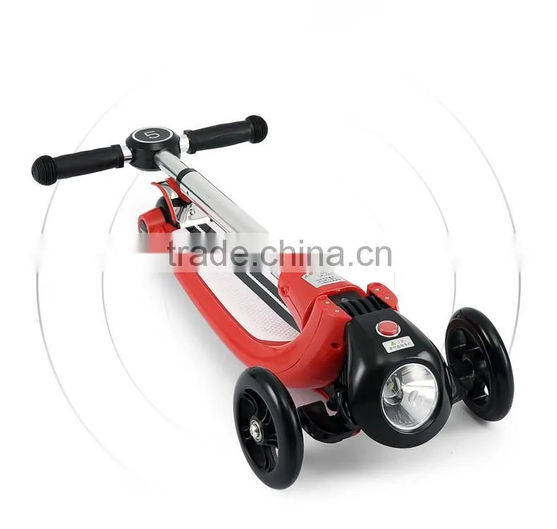Rastar kid toy china stunt toy flash light scooter 3 wheels