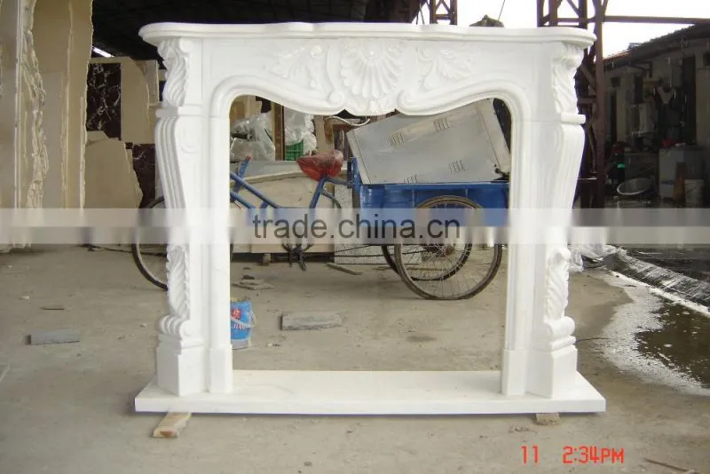 Beige marble Indoor Fireplace