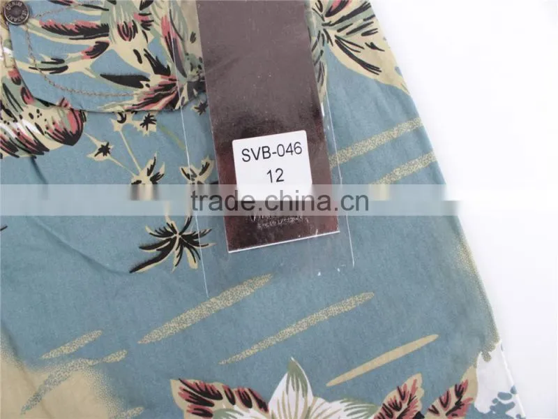 Mens cheap 100%cotton summer stocklot apparel printed shorts