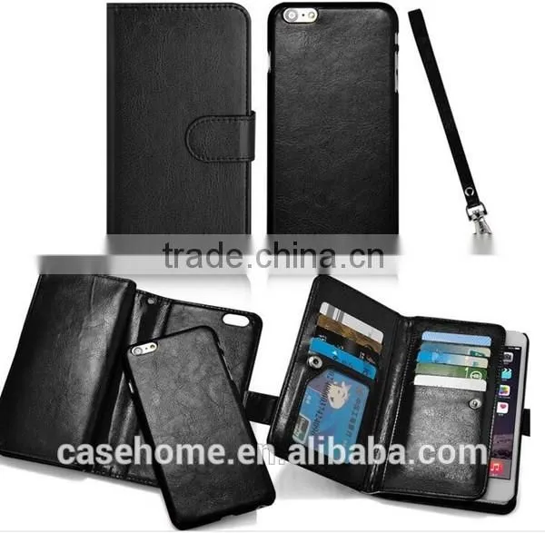 Multi Function Detachable Wallet Flip Cover for iphone 6 plus