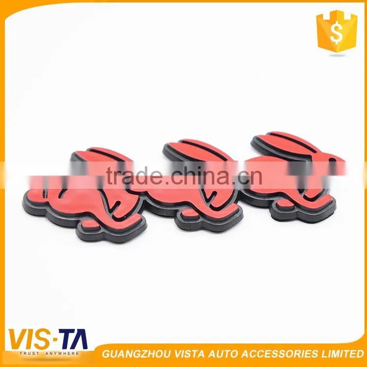 Fashion various color multifunctional three rabbit badges car decoration safety waning car sign